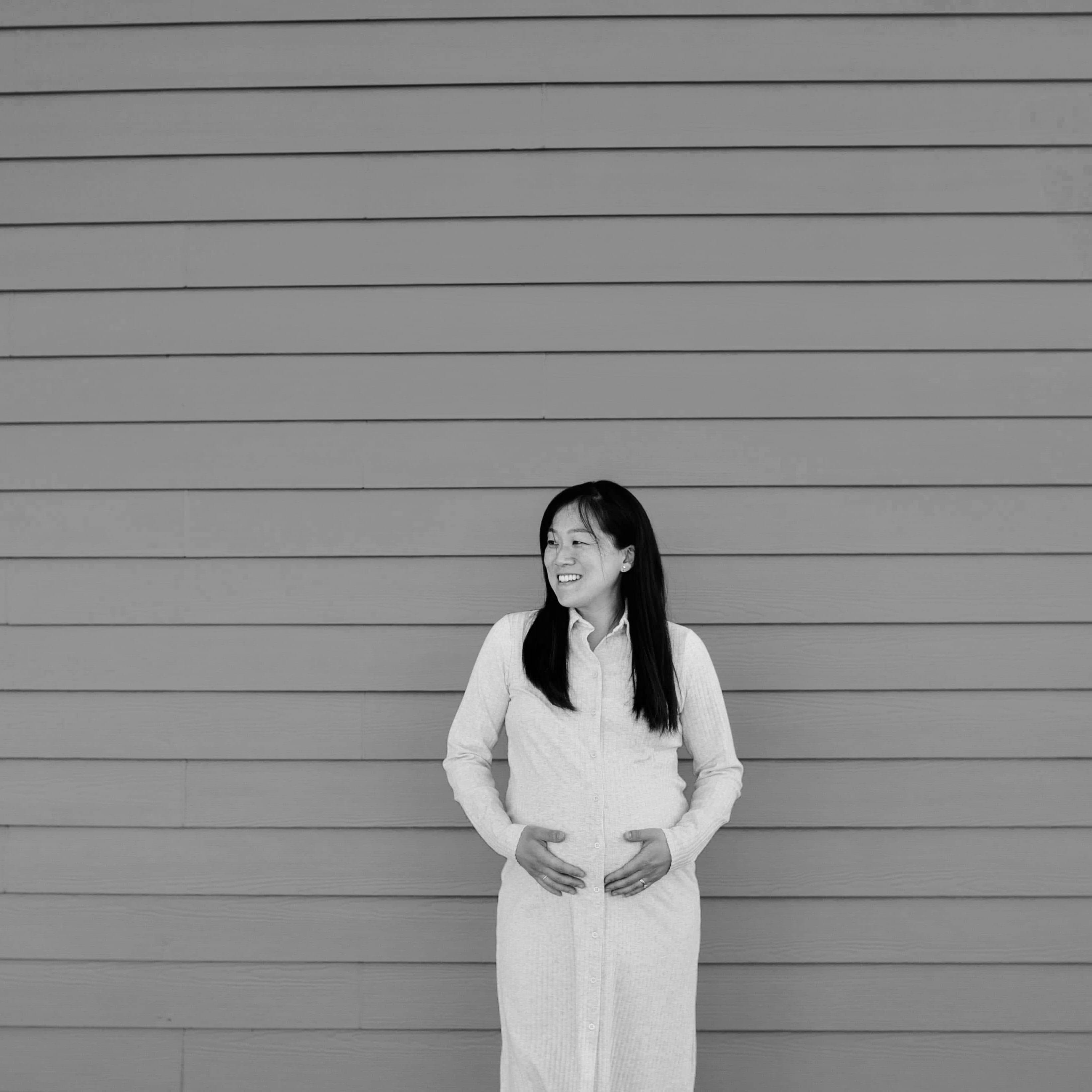 Pregnant woman front profile